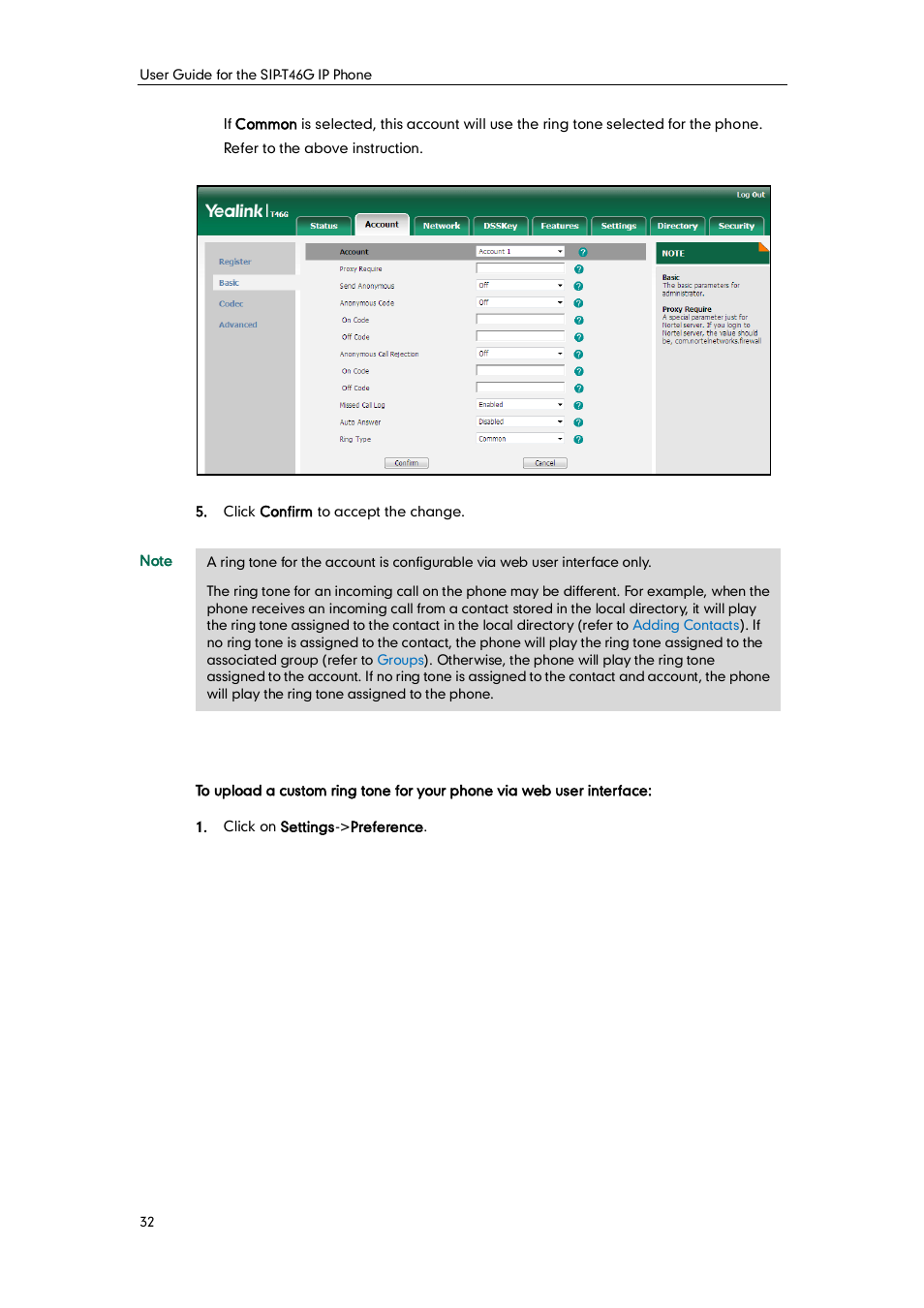 Yealink SIP-T46G User Manual | Page 42 / 168