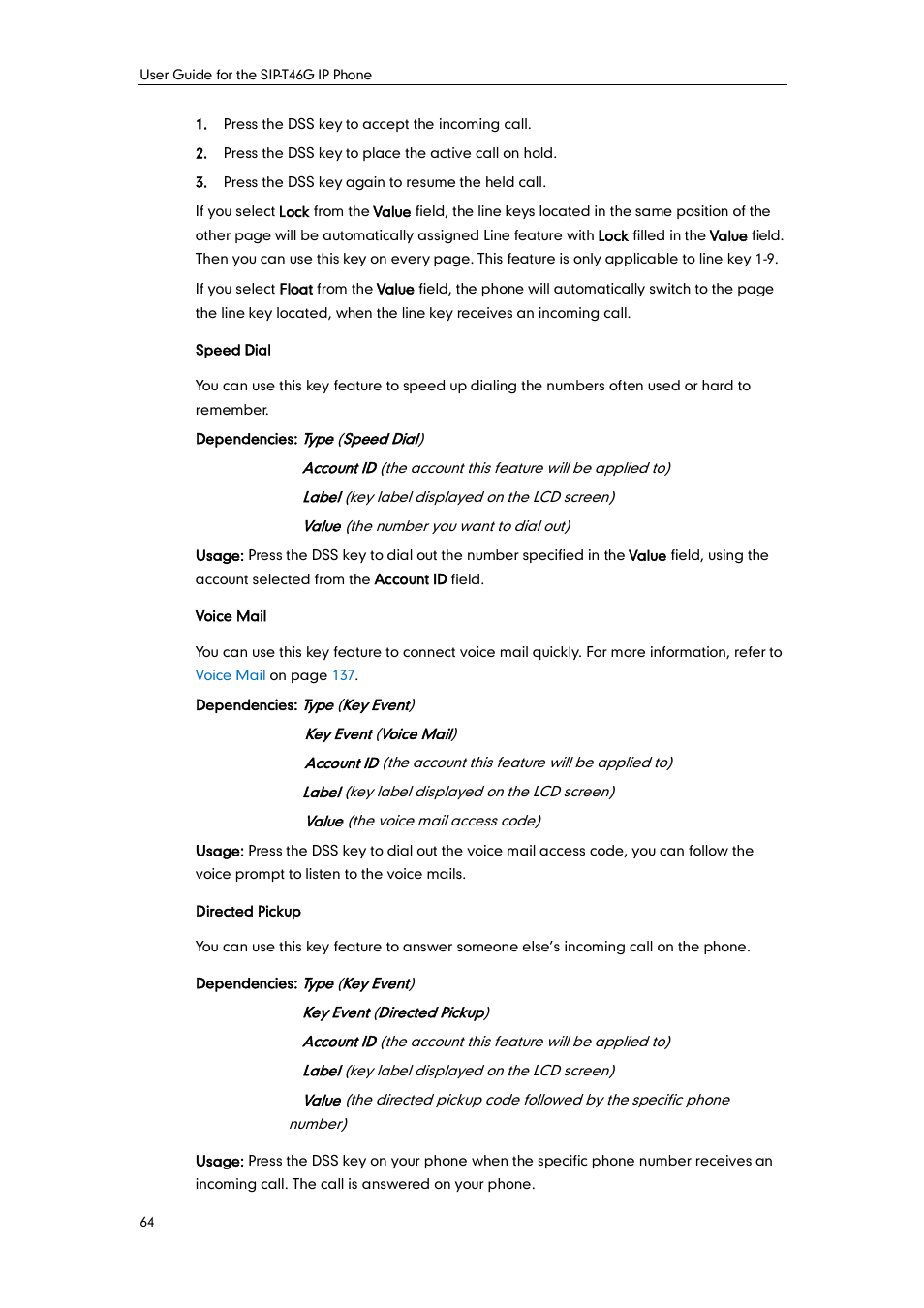 Yealink SIP-T46G User Manual | Page 74 / 168