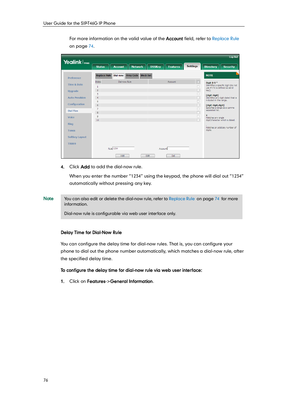 Yealink SIP-T46G User Manual | Page 86 / 168
