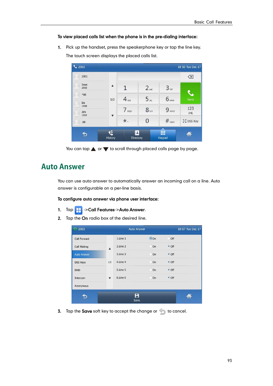 Auto answer | Yealink SIP-T48G User Manual | Page 103 / 170