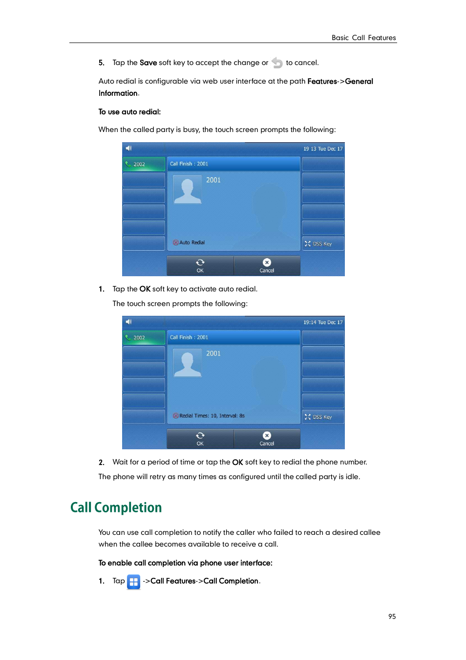 Call completion | Yealink SIP-T48G User Manual | Page 105 / 170