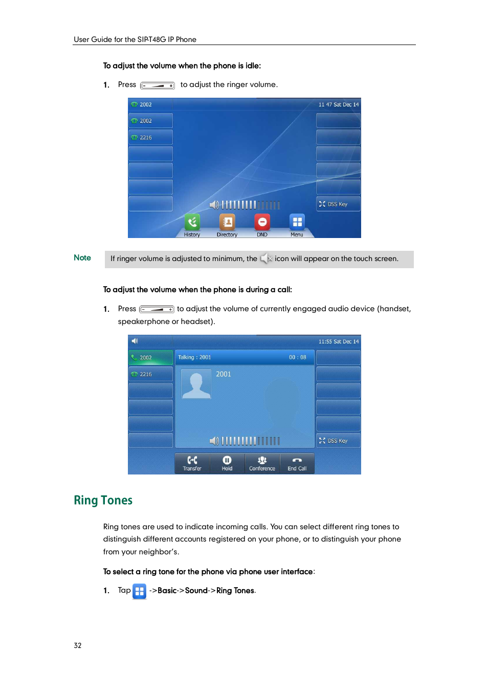 Ring tones | Yealink SIP-T48G User Manual | Page 42 / 170