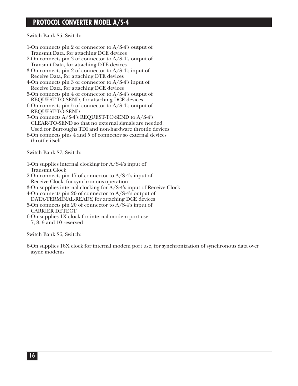 Protocol converter model a/s-4 | Black Box PROTOCOL CONVERTER A/S-4 User Manual | Page 17 / 88