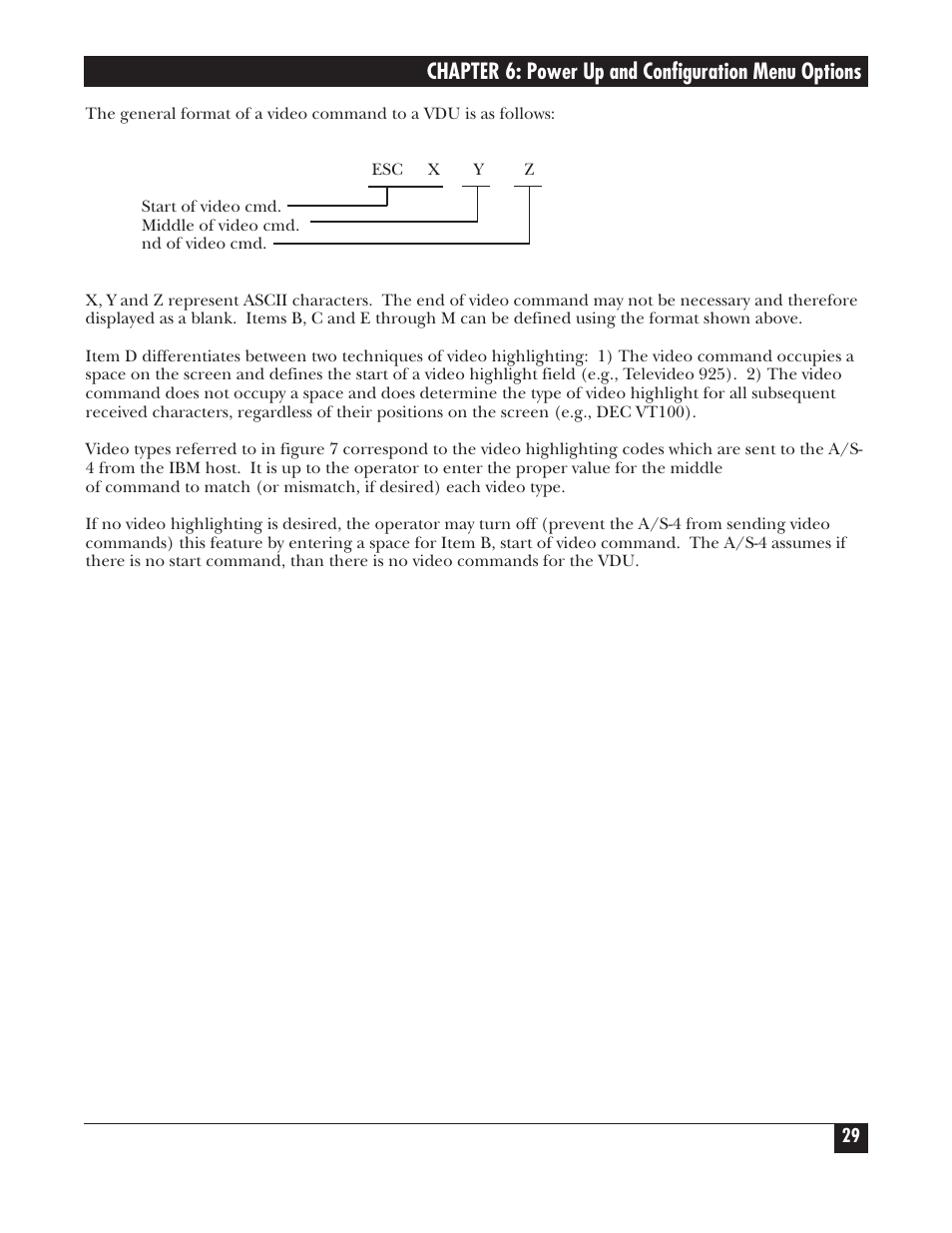 Chapter 6: power up and configuration menu options | Black Box PROTOCOL CONVERTER A/S-4 User Manual | Page 30 / 88