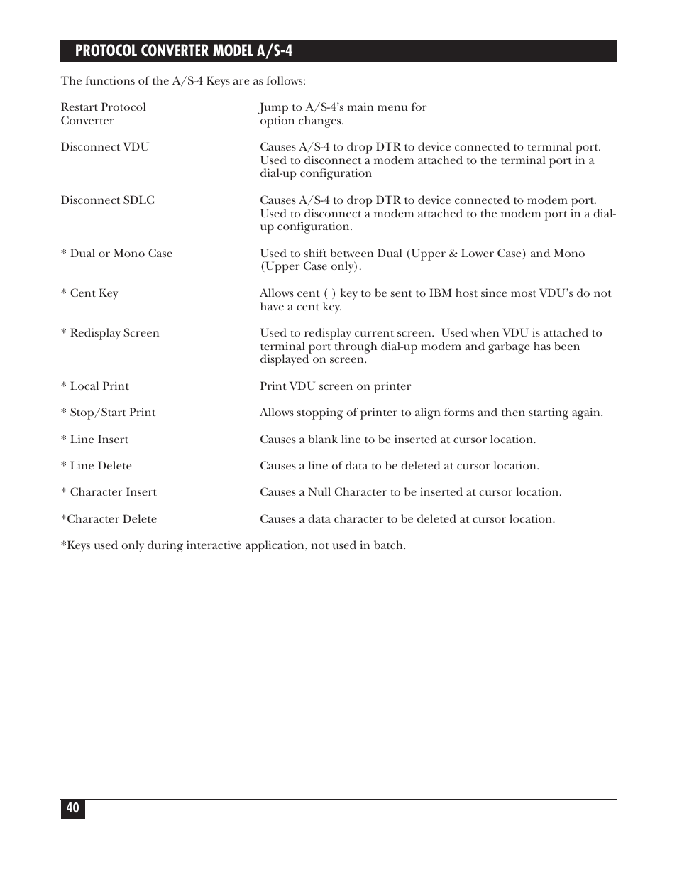 Protocol converter model a/s-4 | Black Box PROTOCOL CONVERTER A/S-4 User Manual | Page 41 / 88