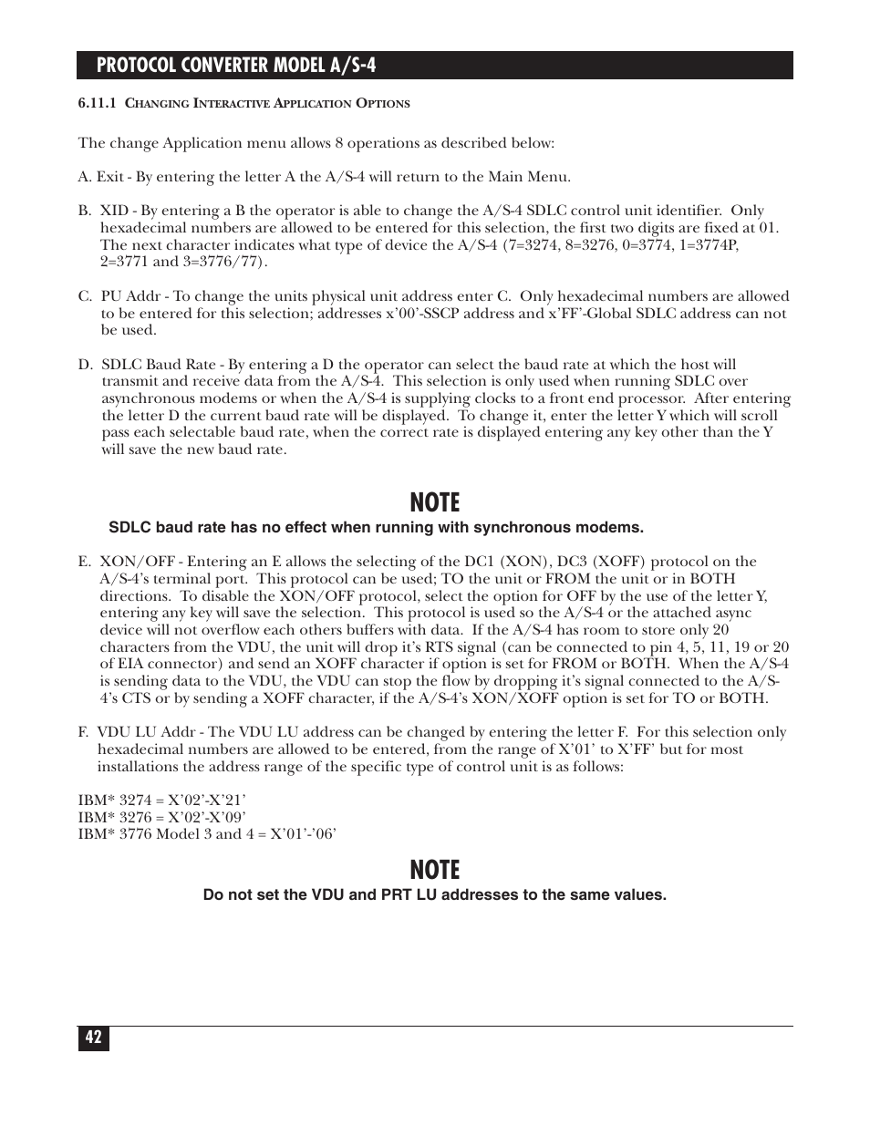 Protocol converter model a/s-4 | Black Box PROTOCOL CONVERTER A/S-4 User Manual | Page 43 / 88