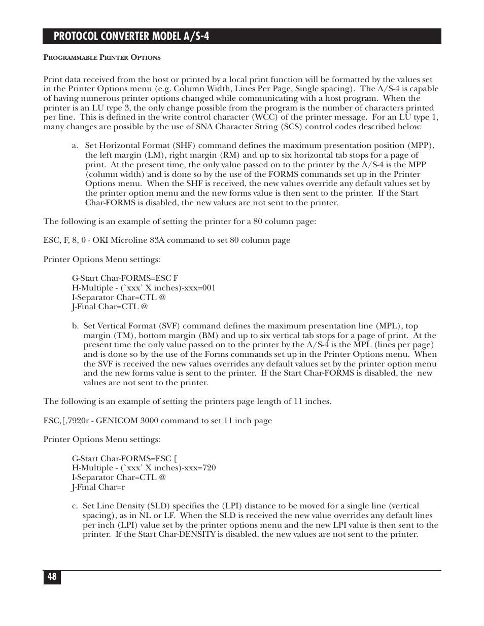 Protocol converter model a/s-4 | Black Box PROTOCOL CONVERTER A/S-4 User Manual | Page 49 / 88