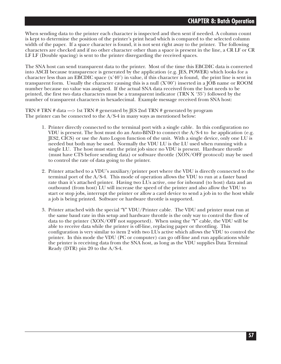 Chapter 8: batch operation | Black Box PROTOCOL CONVERTER A/S-4 User Manual | Page 58 / 88