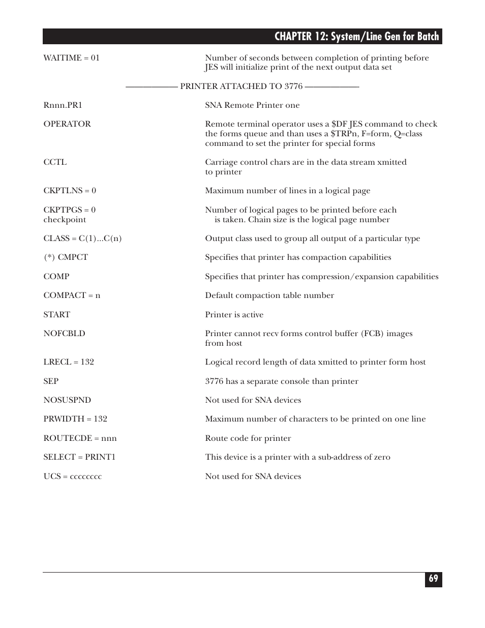 Chapter 12: system/line gen for batch | Black Box PROTOCOL CONVERTER A/S-4 User Manual | Page 70 / 88