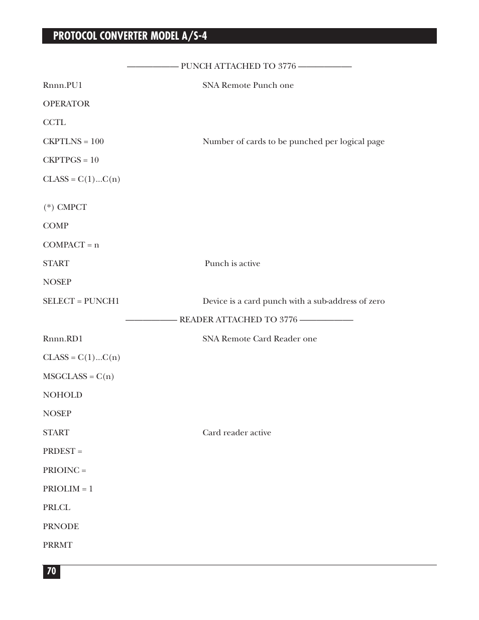 Protocol converter model a/s-4 | Black Box PROTOCOL CONVERTER A/S-4 User Manual | Page 71 / 88