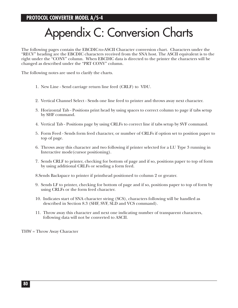 Appendix c: conversion charts | Black Box PROTOCOL CONVERTER A/S-4 User Manual | Page 81 / 88