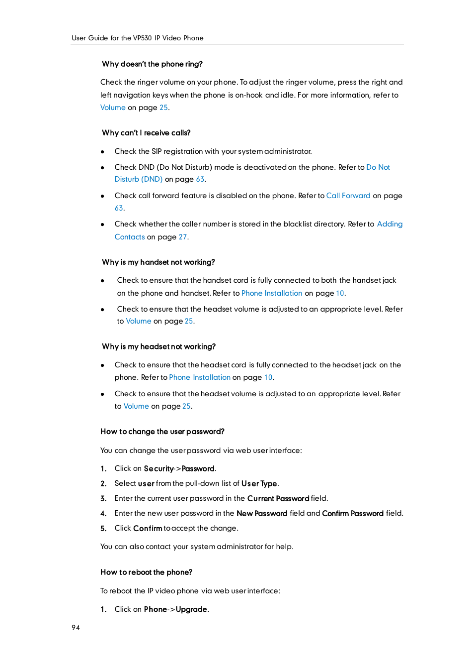Yealink VP530 User Manual | Page 106 / 116