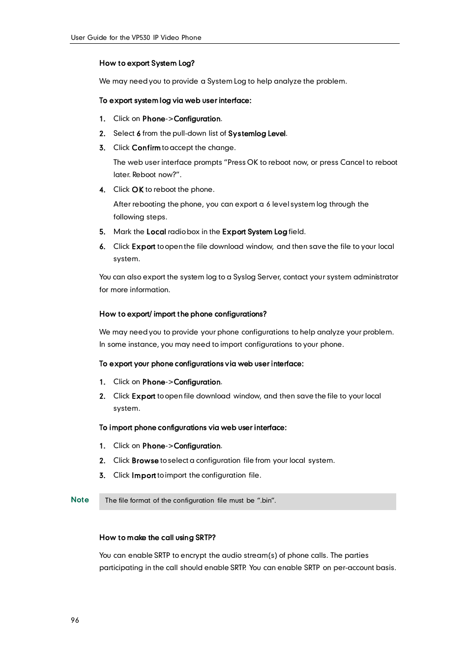 Yealink VP530 User Manual | Page 108 / 116