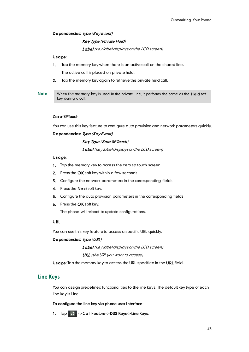 Line keys | Yealink VP530 User Manual | Page 55 / 116