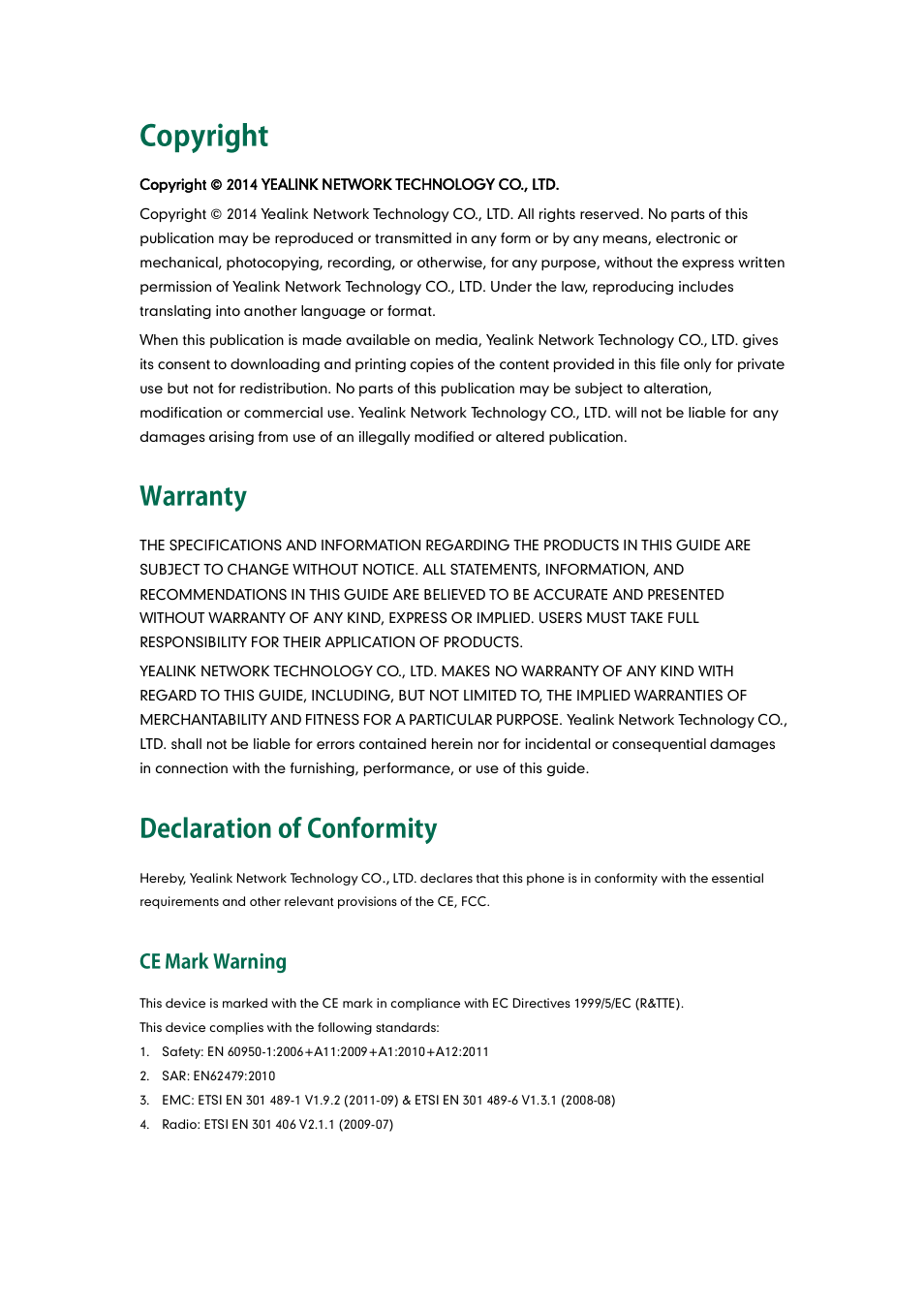 Yealink W52P User Manual | Page 2 / 84