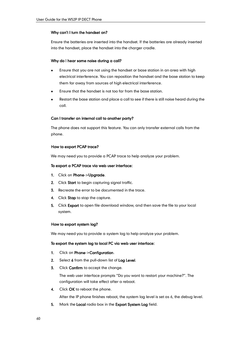 Yealink W52P User Manual | Page 72 / 84