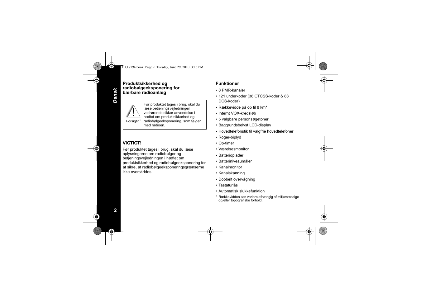 Funktioner | Motorola walkie talkie User Manual | Page 184 / 256