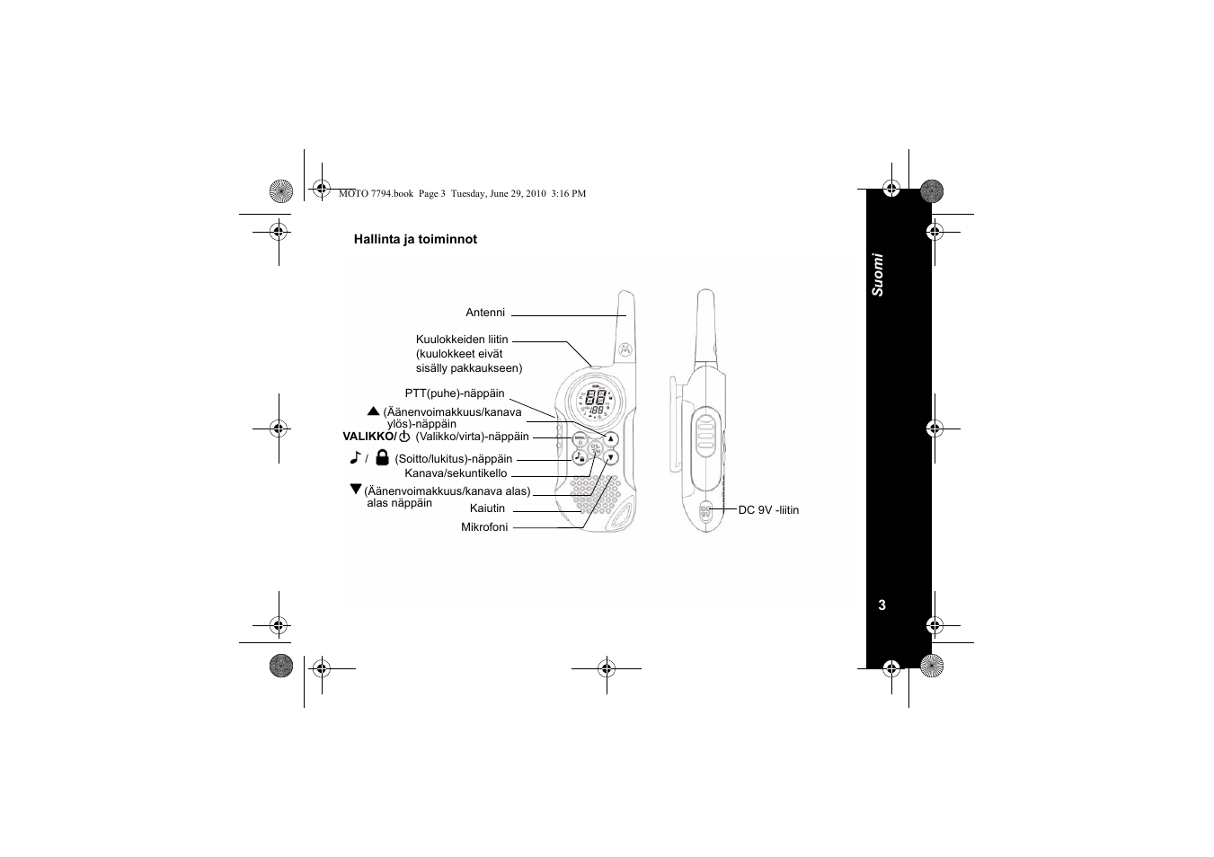 Hallinta ja toiminnot | Motorola walkie talkie User Manual | Page 239 / 256