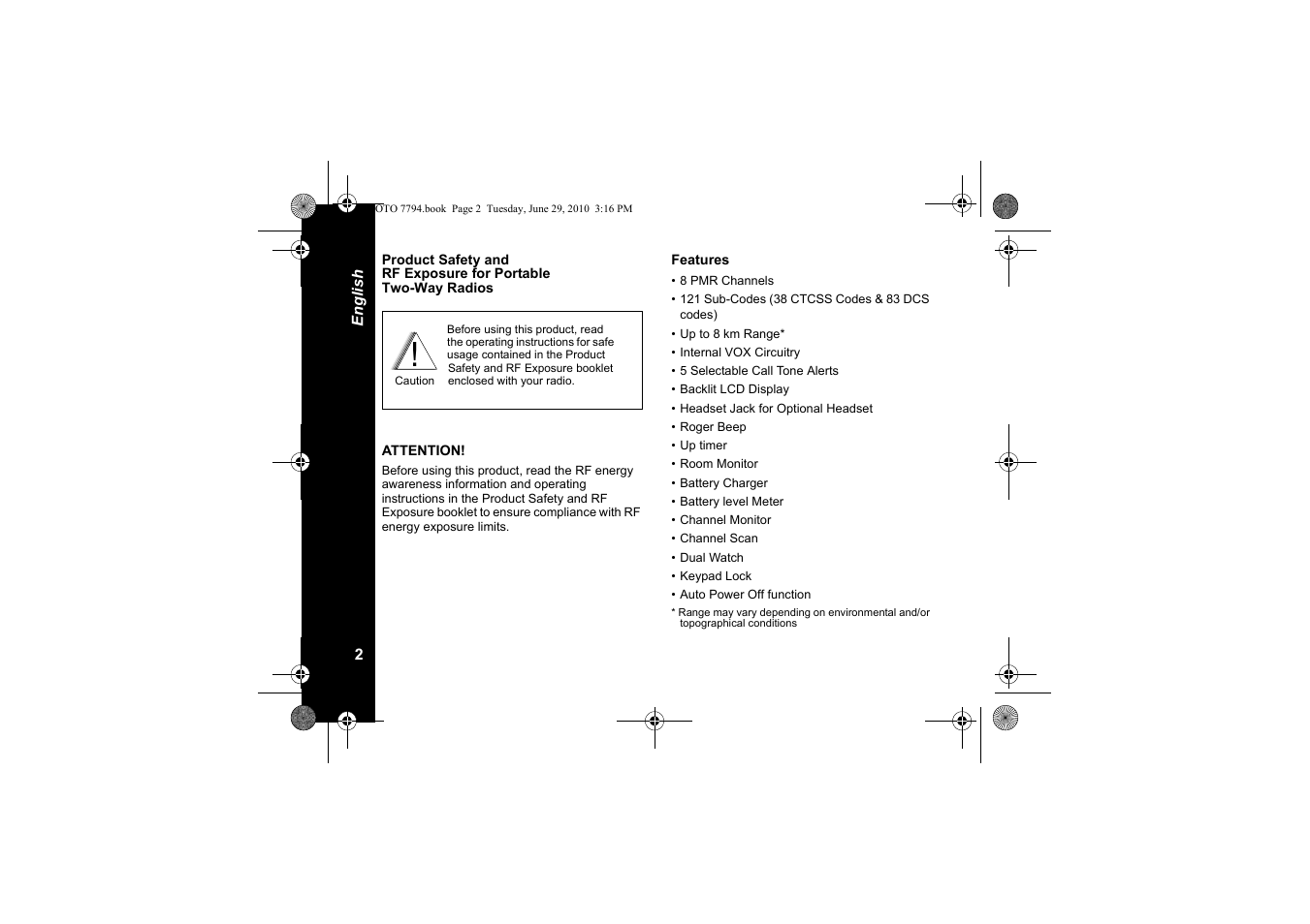 Features | Motorola walkie talkie User Manual | Page 4 / 256