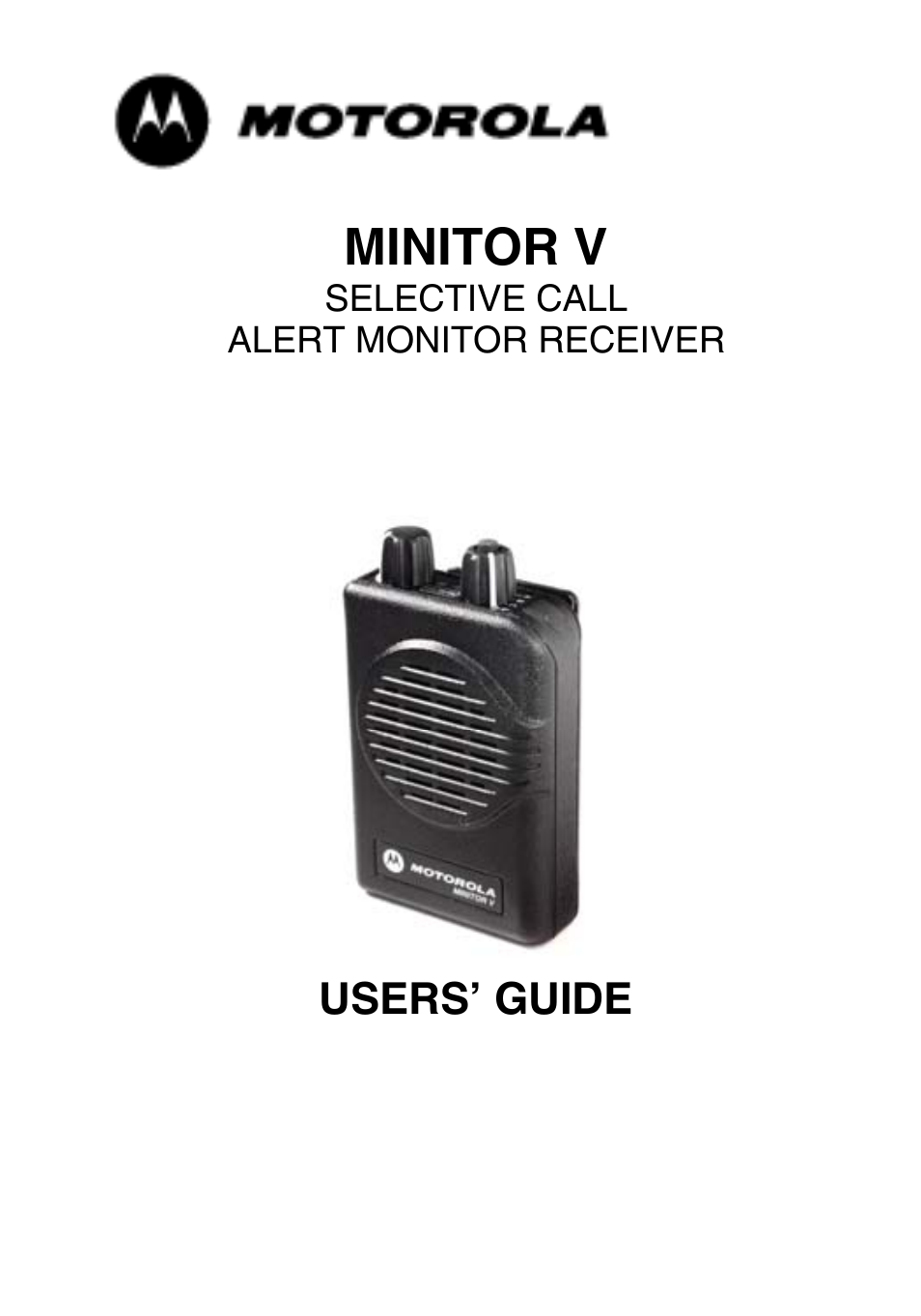 Motorola minitor v User Manual | 17 pages