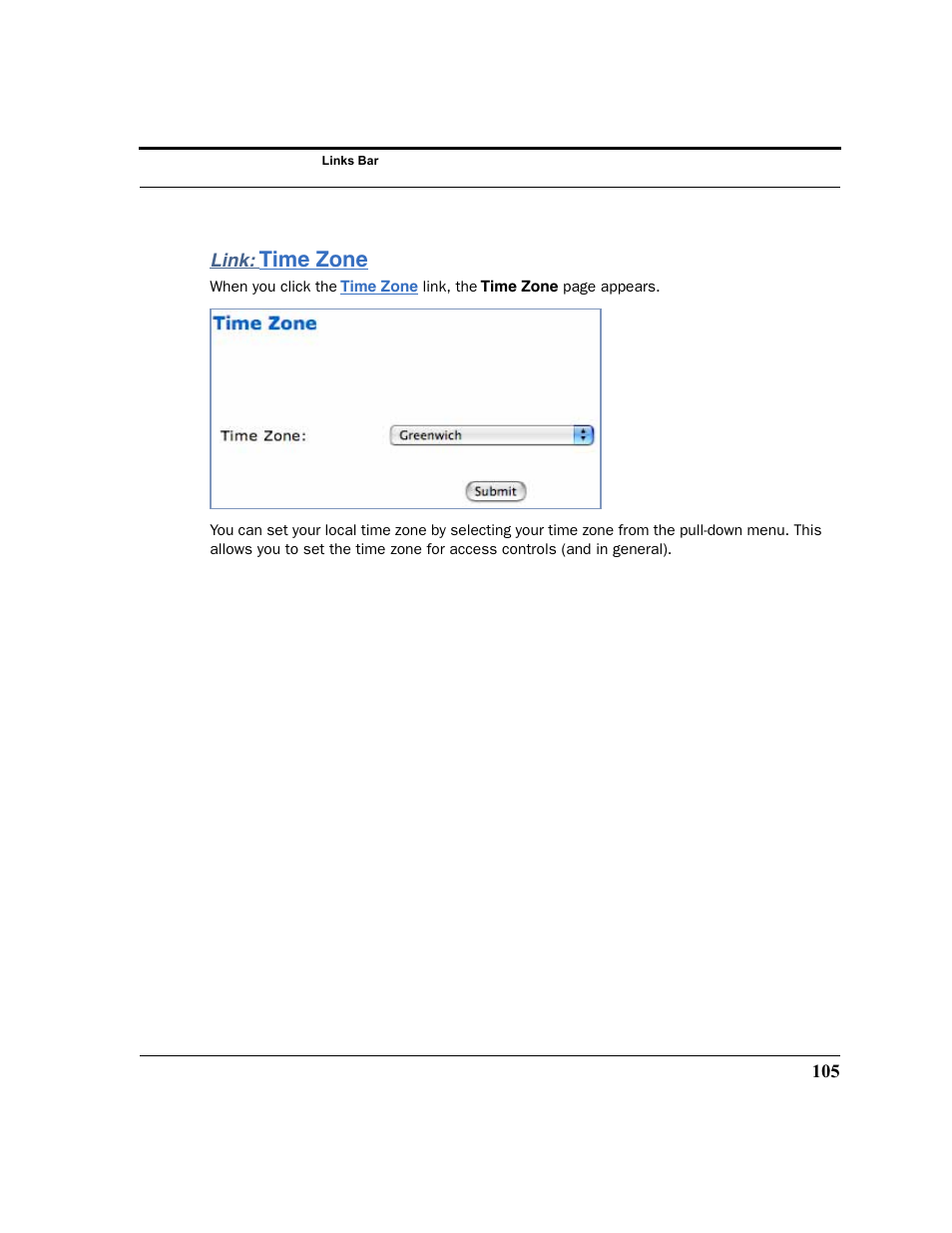 Link: time zone, Time zone | Motorola 3347 User Manual | Page 105 / 351