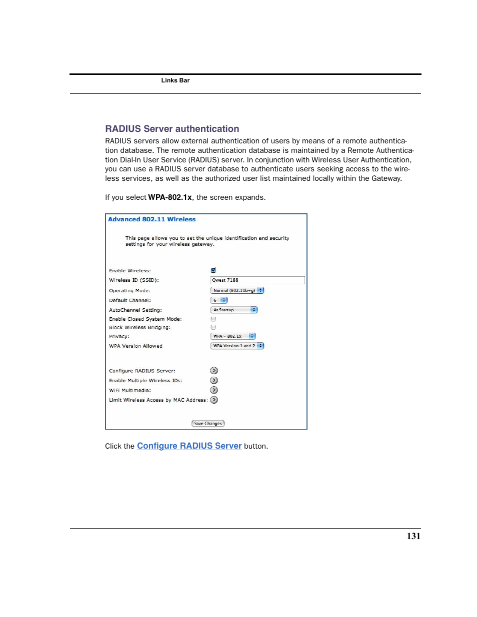 Radius server, Authentication | Motorola 3347 User Manual | Page 131 / 351