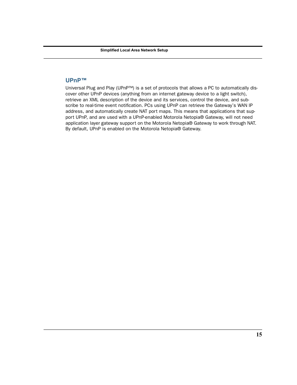 Upnp | Motorola 3347 User Manual | Page 15 / 351