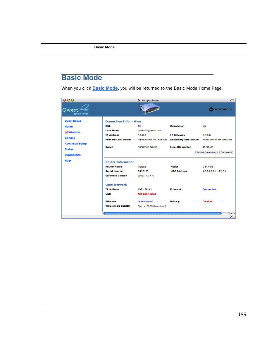 Basic mode | Motorola 3347 User Manual | Page 155 / 351