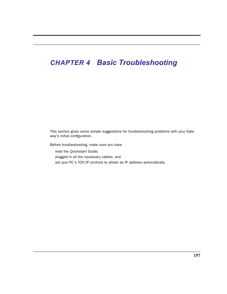 Chapter 4 basic troubleshooting, Chapter 4, Basic | Basic troubleshooting | Motorola 3347 User Manual | Page 157 / 351