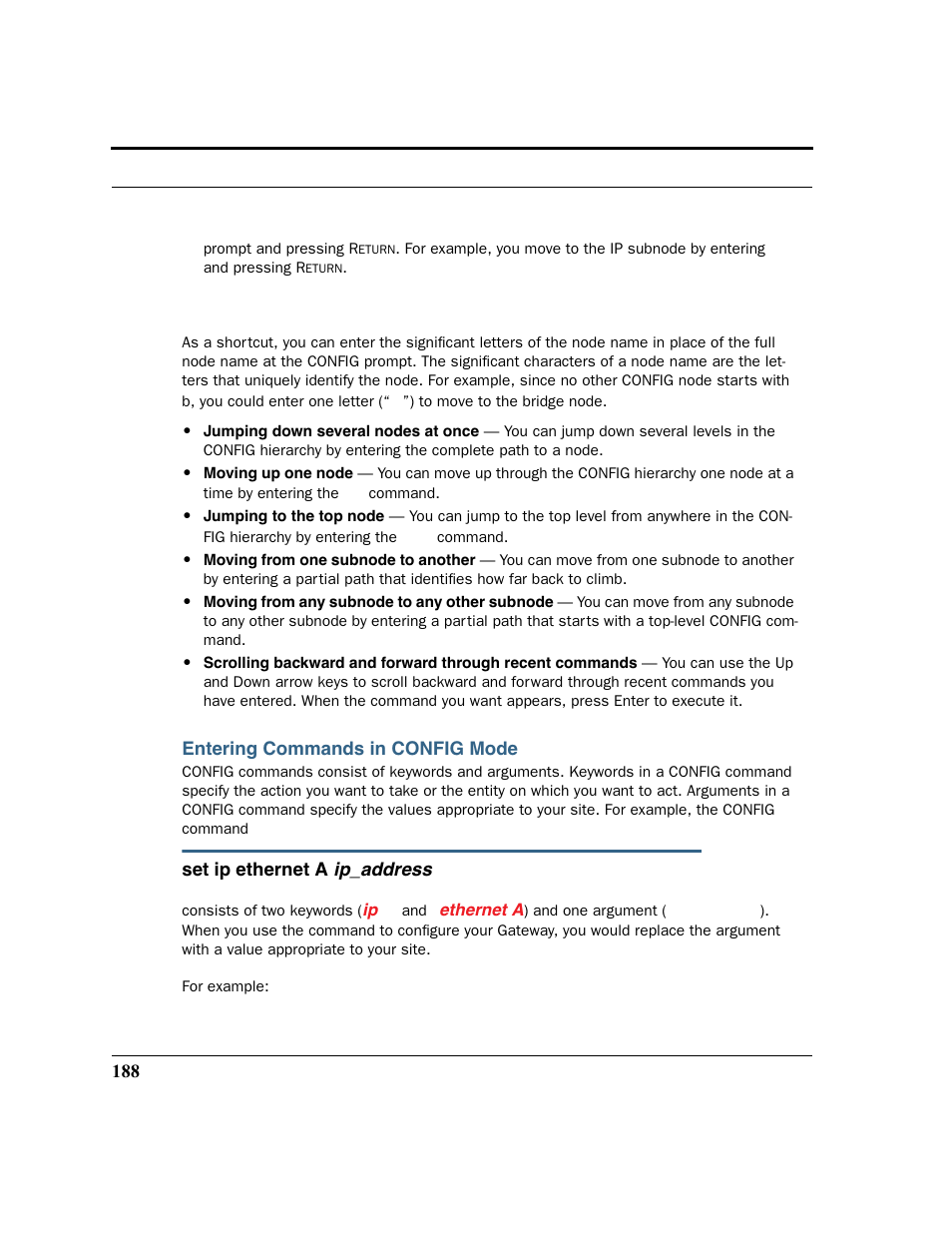 Entering commands in config mode | Motorola 3347 User Manual | Page 188 / 351