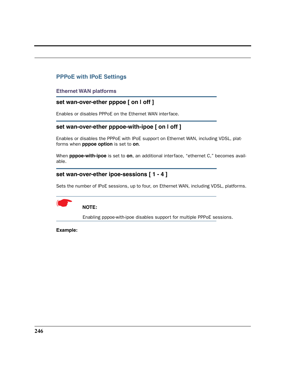 Pppoe with ipoe settings | Motorola 3347 User Manual | Page 246 / 351