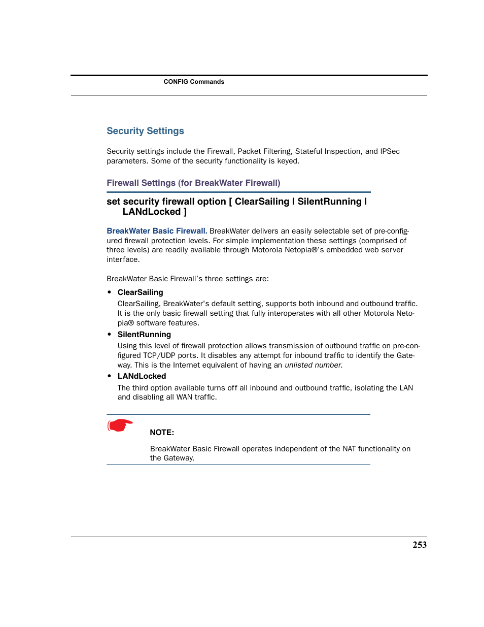 Security settings | Motorola 3347 User Manual | Page 253 / 351