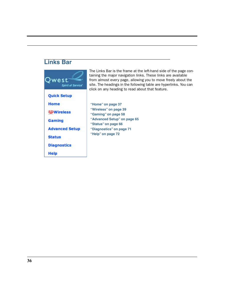 Links bar | Motorola 3347 User Manual | Page 36 / 351