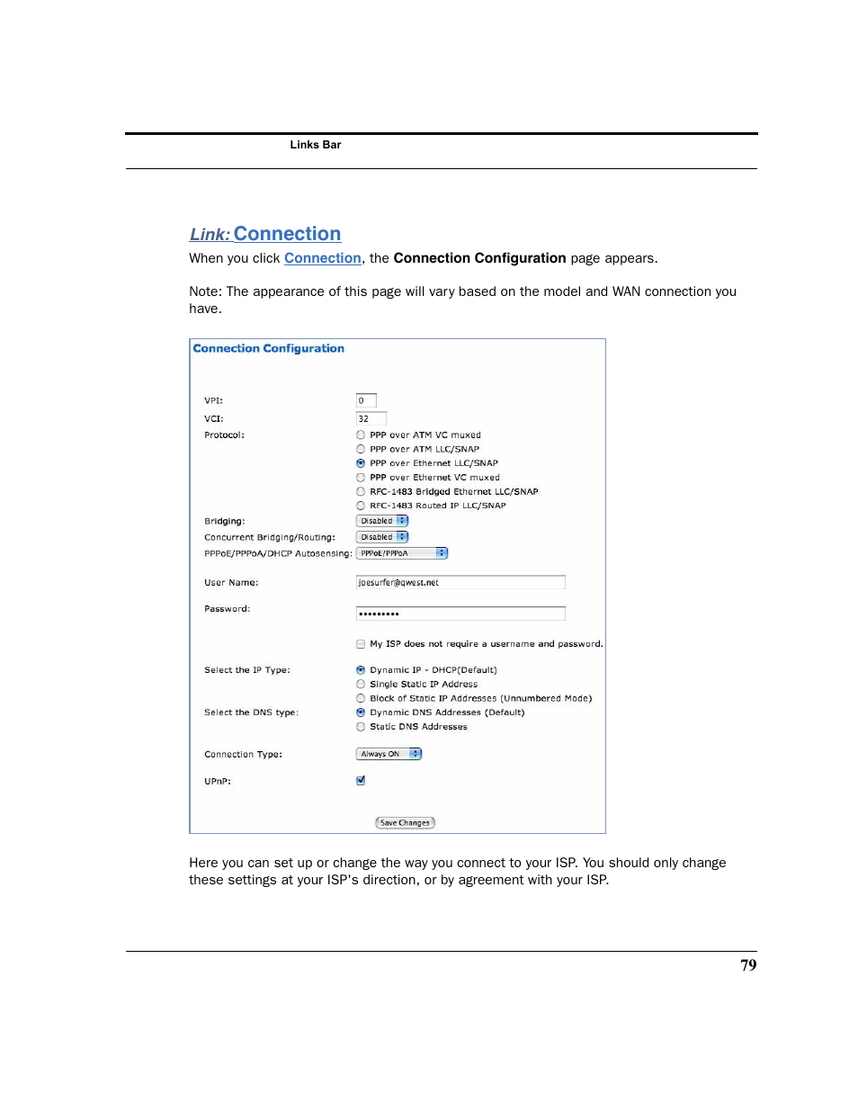 Link: connection, Connection | Motorola 3347 User Manual | Page 79 / 351