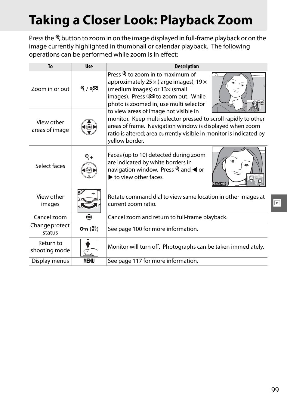 Taking a closer look: playback zoom | Nikon D3000 User Manual | Page 117 / 216