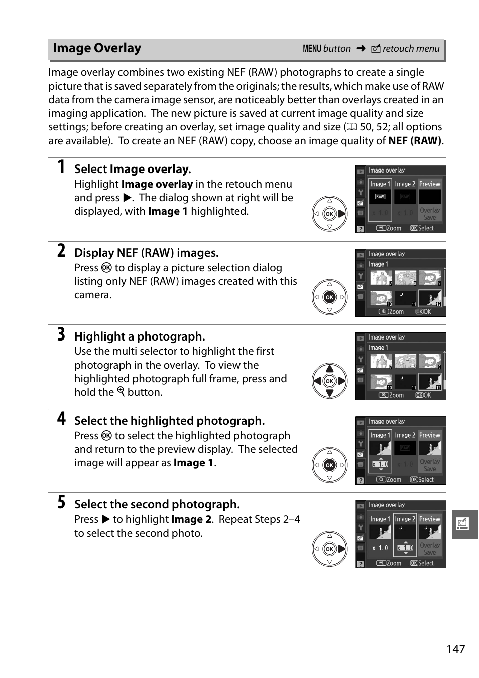 Image overlay | Nikon D3000 User Manual | Page 165 / 216