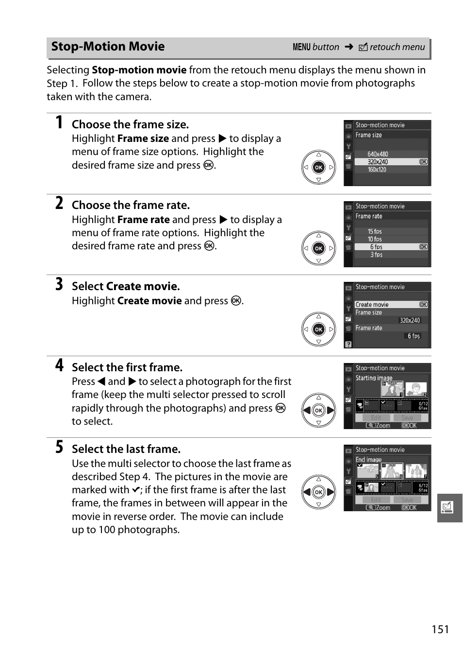 Stop-motion movie | Nikon D3000 User Manual | Page 169 / 216