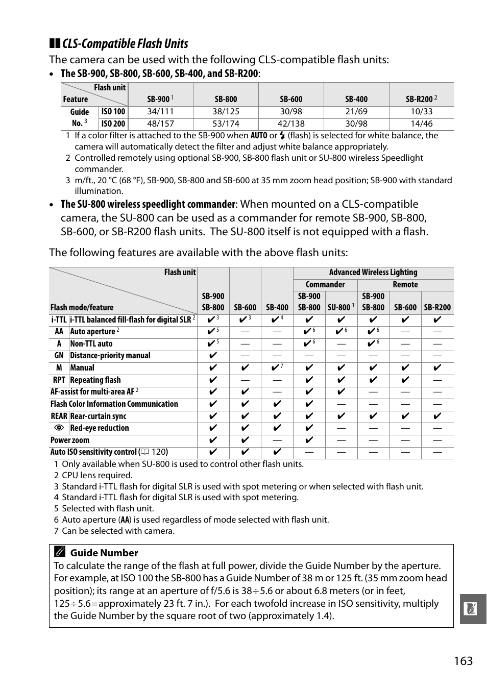 Cls-compatible flash units | Nikon D3000 User Manual | Page 181 / 216
