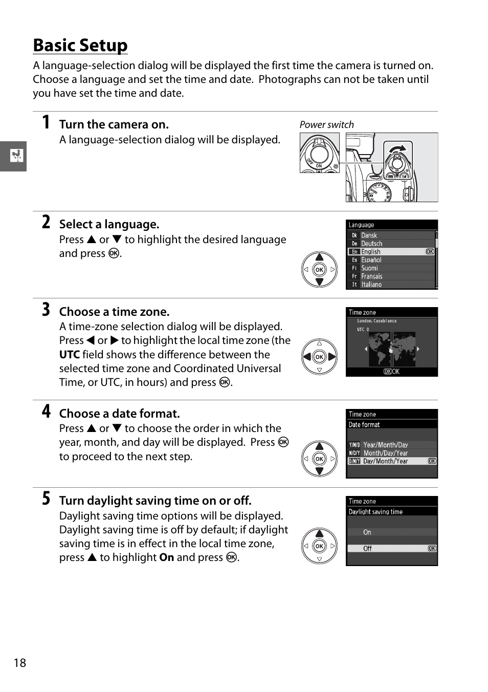 Basic setup | Nikon D3000 User Manual | Page 36 / 216