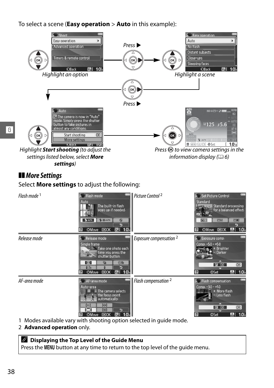 More settings | Nikon D3000 User Manual | Page 56 / 216