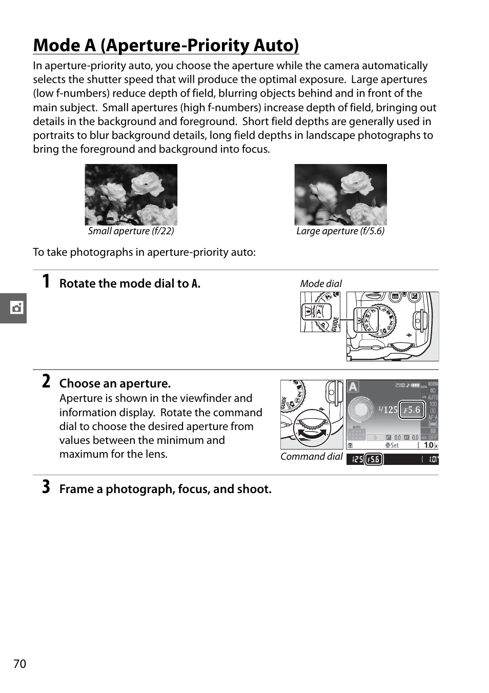 Mode a (aperture-priority auto) | Nikon D3000 User Manual | Page 88 / 216