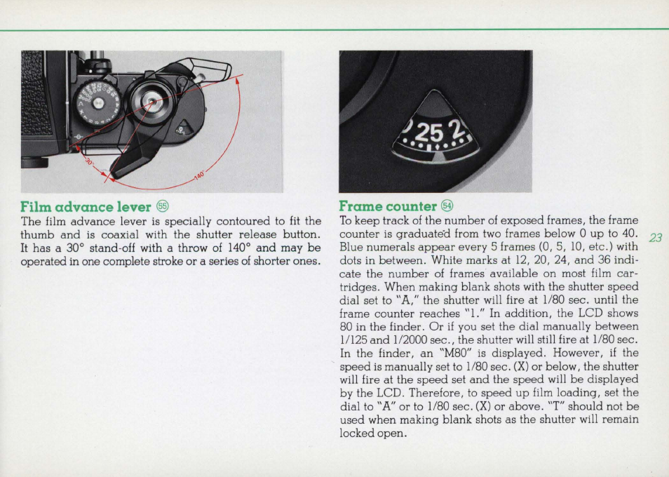 Shutter speed dial | Nikon F3 User Manual | Page 23 / 71
