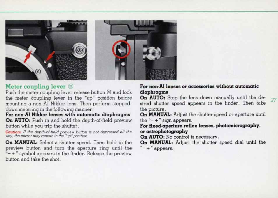 Controls in detail —continued | Nikon F3 User Manual | Page 27 / 71