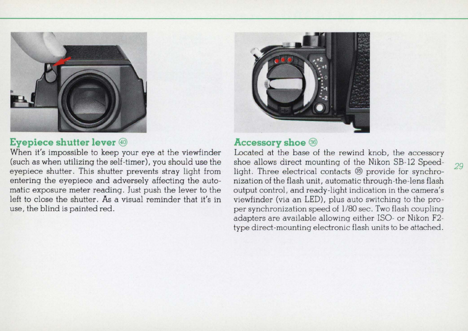 Asa film speed dial | Nikon F3 User Manual | Page 29 / 71