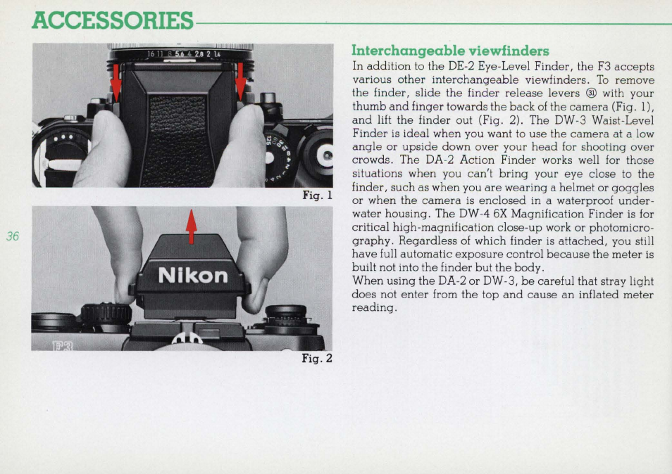 Controls in detail —continued | Nikon F3 User Manual | Page 36 / 71