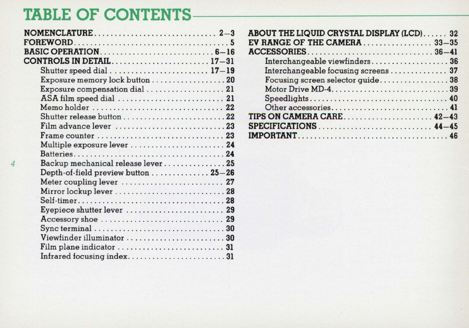 Nikon F3 User Manual | Page 4 / 71