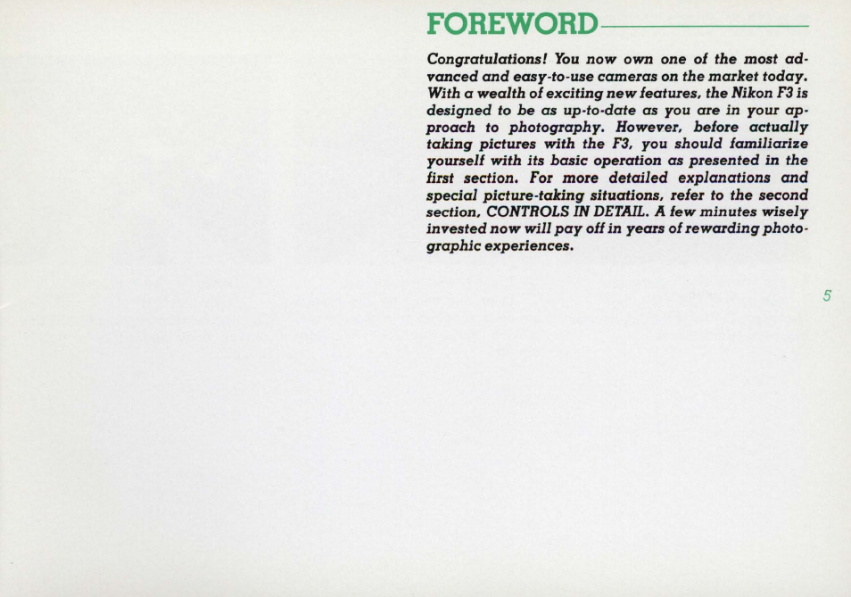 Nikon F3 User Manual | Page 5 / 71
