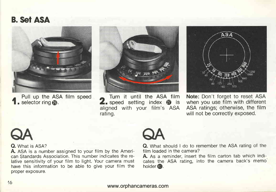 B. set asa | Nikon EM User Manual | Page 16 / 34