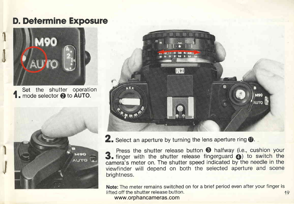 D. determine exposure, D. determine exposure —20 | Nikon EM User Manual | Page 19 / 34