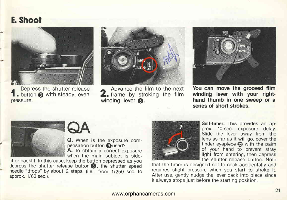 E. shoot | Nikon EM User Manual | Page 21 / 34